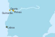 Visitando Oporto (Portugal), Régua (Portugal), Pinhao (Portugal), Barca D'Alva (Portugal), Señora de Ribeira (Galicia / España), Ferradosa (Portugal), Oporto (Portugal), Oporto (Portugal)