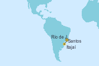 Visitando Santos (Brasil), Río de Janeiro (Brasil), Itajaí (Brasil), Itajaí (Brasil), Santos (Brasil)