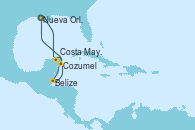 Visitando Nueva Orleans (Luisiana), Costa Maya (México), Belize (Caribe), Cozumel (México), Nueva Orleans (Luisiana)