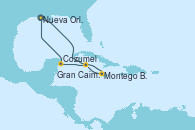 Visitando Nueva Orleans (Luisiana), Montego Bay (Jamaica), Gran Caimán (Islas Caimán), Cozumel (México), Nueva Orleans (Luisiana)