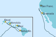 Visitando San Francisco (California/EEUU), Maui (Hawai), Honolulu (Hawai), Kauai (Hawai), Kailua Kona (Hawai/EEUU), Ensenada (México), San Francisco (California/EEUU)