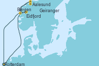 Visitando Rotterdam (Holanda), Eidfjord (Hardangerfjord/Noruega), Aalesund (Noruega), Geiranger (Noruega), Bergen (Noruega), Rotterdam (Holanda)