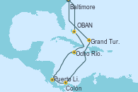 Visitando Baltimore (Maryland), OBAN (HALFMOON BAY), Ocho Ríos (Jamaica), Puerto Limón (Costa Rica), Colón (Panamá), Grand Turks(Turks & Caicos), Baltimore (Maryland)