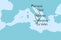 Visitando Venecia (Italia), Split (Croacia), La Valletta (Malta), Messina (Sicilia), Nápoles (Italia)