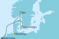 Visitando Zeebrugge (Bruselas), Copenhague (Dinamarca), Oslo (Noruega), Hamburgo (Alemania)