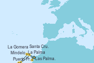 Visitando Las Palmas de Gran Canaria (España), La Palma (Islas Canarias/España), Puerto Praia (Cabo Verde), Mindelo (Cabo Verde), Santa Cruz de Tenerife (España), La Gomera (Islas Canarias/España), Las Palmas de Gran Canaria (España)