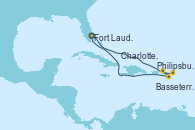 Visitando Fort Lauderdale (Florida/EEUU), Philipsburg (St. Maarten), Charlotte Amalie (St. Thomas), Basseterre (Antillas), Fort Lauderdale (Florida/EEUU)