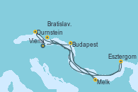 Visitando Viena (Austria), Viena (Austria), Durnstein (Austria), Melk (Austria), Bratislava (Eslovaquia), Budapest (Hungría), Esztergom (Hungría), Viena (Austria)
