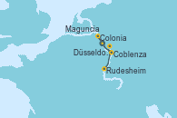 Visitando Düsseldorf (Alemania), Coblenza (Alemania), Maguncia (Alemania), Rudesheim (Alemania), Colonia (Alemania), Düsseldorf (Alemania)
