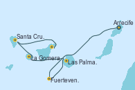 Visitando Arrecife (Lanzarote/España), Arrecife (Lanzarote/España), Fuerteventura (Canarias/España), Las Palmas de Gran Canaria (España), La Gomera (Islas Canarias/España), Santa Cruz de la Palma (España), Santa Cruz de Tenerife (España), Santa Cruz de Tenerife (España)