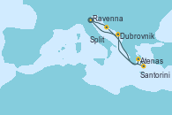 Visitando Ravenna (Italia), Split (Croacia), Atenas (Grecia), Santorini (Grecia), Dubrovnik (Croacia), Ravenna (Italia)