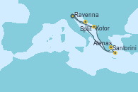 Visitando Ravenna (Italia), Kotor (Montenegro), Santorini (Grecia), Atenas (Grecia), Split (Croacia), Ravenna (Italia)