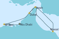 Visitando Abu Dhabi (Emiratos Árabes Unidos), Sir Bani Yas Is (Emiratos Árabes Unidos), Muscat (Omán), Jasab (Omán), Dubai, Dubai