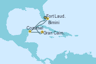 Visitando Fort Lauderdale (Florida/EEUU), Cozumel (México), Gran Caimán (Islas Caimán), Bimini (Bahamas), Fort Lauderdale (Florida/EEUU)