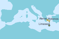 Visitando Limassol (Chipre), Mykonos (Grecia), Mykonos (Grecia), Atenas (Grecia)