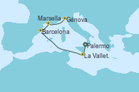Visitando Palermo (Italia), La Valletta (Malta), Barcelona, Marsella (Francia), Génova (Italia)