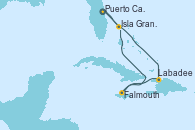 Visitando Puerto Cañaveral (Florida), Labadee (Haiti), Falmouth (Jamaica), Isla Gran Bahama (Florida/EEUU), Puerto Cañaveral (Florida)