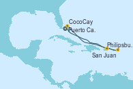 Visitando Puerto Cañaveral (Florida), Philipsburg (St. Maarten), San Juan (Puerto Rico), CocoCay (Bahamas), Puerto Cañaveral (Florida)
