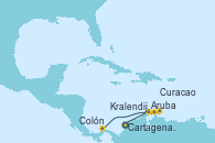 Visitando Cartagena de Indias (Colombia), Aruba (Antillas), Kralendijk (Antillas), Curacao (Antillas), Colón (Panamá)