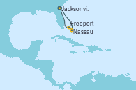 Visitando Jacksonville (Florida/EEUU), Nassau (Bahamas), Freeport (Bahamas), Jacksonville (Florida/EEUU)