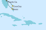 Visitando Puerto Cañaveral (Florida), CocoCay (Bahamas), Bimini (Bahamas), Puerto Cañaveral (Florida)