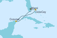 Visitando Miami (Florida/EEUU), CocoCay (Bahamas), Cozumel (México), Miami (Florida/EEUU)