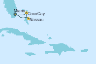 Visitando Miami (Florida/EEUU), Nassau (Bahamas), CocoCay (Bahamas), Miami (Florida/EEUU)