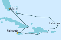 Visitando Miami (Florida/EEUU), Labadee (Haiti), Falmouth (Jamaica), Miami (Florida/EEUU)