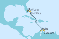 Visitando Fort Lauderdale (Florida/EEUU), Aruba (Antillas), Curacao (Antillas), CocoCay (Bahamas), Fort Lauderdale (Florida/EEUU)