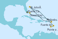Visitando Puerto Cañaveral (Florida), Ocean Cay MSC Marine Reserve (Bahamas), Philipsburg (St. Maarten), St. John´s (Antigua y Barbuda), Fuerte de France (Martinica), Pointe a Pitre (Guadalupe)