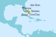 Visitando Tampa (Florida), Isla Gran Bahama (Florida/EEUU), CocoCay (Bahamas), Bimini (Bahamas), Nassau (Bahamas), Tampa (Florida)