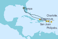 Visitando Tampa (Florida), San Juan (Puerto Rico), Philipsburg (St. Maarten), Charlotte Amalie (St. Thomas), Puerto Plata, Republica Dominicana, Tampa (Florida)