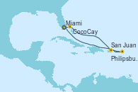 Visitando Miami (Florida/EEUU), CocoCay (Bahamas), San Juan (Puerto Rico), Philipsburg (St. Maarten), Miami (Florida/EEUU)