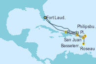 Visitando Fort Lauderdale (Florida/EEUU), Philipsburg (St. Maarten), Roseau (Dominica), Basseterre (Antillas), San Juan (Puerto Rico), Puerto Plata, Republica Dominicana, Fort Lauderdale (Florida/EEUU)
