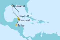 Visitando Nueva Orleans (Luisiana), Cozumel (México), Puerto Costa Maya (México), Belize (Caribe), Nueva Orleans (Luisiana)