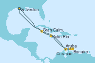 Visitando Galveston (Texas), Gran Caimán (Islas Caimán), Aruba (Antillas), Bonaire (Países Bajos), Curacao (Antillas), Ocho Ríos (Jamaica), Galveston (Texas)