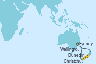 Visitando Sydney (Australia), Dunedin (Nueva Zelanda), Christchurch (Nueva Zelanda), Wellington (Nueva Zelanda), Sydney (Australia)