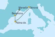 Visitando Marsella (Francia), Barcelona, Palma de Mallorca (España), Génova (Italia)