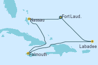Visitando Fort Lauderdale (Florida/EEUU), Nassau (Bahamas), Falmouth (Jamaica), Labadee (Haiti), Fort Lauderdale (Florida/EEUU)