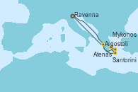 Visitando Ravenna (Italia), Santorini (Grecia), Atenas (Grecia), Mykonos (Grecia), Argostoli (Grecia), Ravenna (Italia)