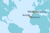 Visitando Santa Cruz de la Palma (España), Arrecife (Lanzarote/España), Málaga, Barcelona