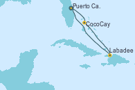 Visitando Puerto Cañaveral (Florida), CocoCay (Bahamas), Labadee (Haiti), Puerto Cañaveral (Florida)