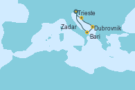 Visitando Trieste (Italia), Zadar (Croacia), Dubrovnik (Croacia), Bari (Italia), Trieste (Italia)