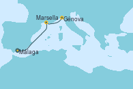 Visitando Málaga, Marsella (Francia), Génova (Italia)