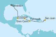 Visitando Galveston (Texas), Cozumel (México), Gran Caimán (Islas Caimán), Falmouth (Jamaica), San Juan (Puerto Rico)