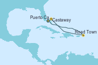 Visitando Puerto Cañaveral (Florida), Road Town (Isla Tórtola/Islas Vírgenes), Saint Thomas (Islas Vírgenes), Castaway (Bahamas), Puerto Cañaveral (Florida)