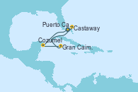 Visitando Puerto Cañaveral (Florida), Cozumel (México), Gran Caimán (Islas Caimán), Castaway (Bahamas), Puerto Cañaveral (Florida)