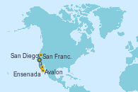 Visitando San Diego (California/EEUU), Avalon (California/EEUU), San Francisco (California/EEUU), San Francisco (California/EEUU), Ensenada (México), San Diego (California/EEUU)