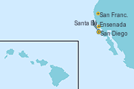Visitando San Diego (California/EEUU), Ensenada (México), San Francisco (California/EEUU), San Francisco (California/EEUU), Santa Bárbara (California), San Diego (California/EEUU)