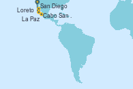 Visitando San Diego (California/EEUU), Cabo San Lucas (México), La Paz (México), Loreto (México), San Diego (California/EEUU)